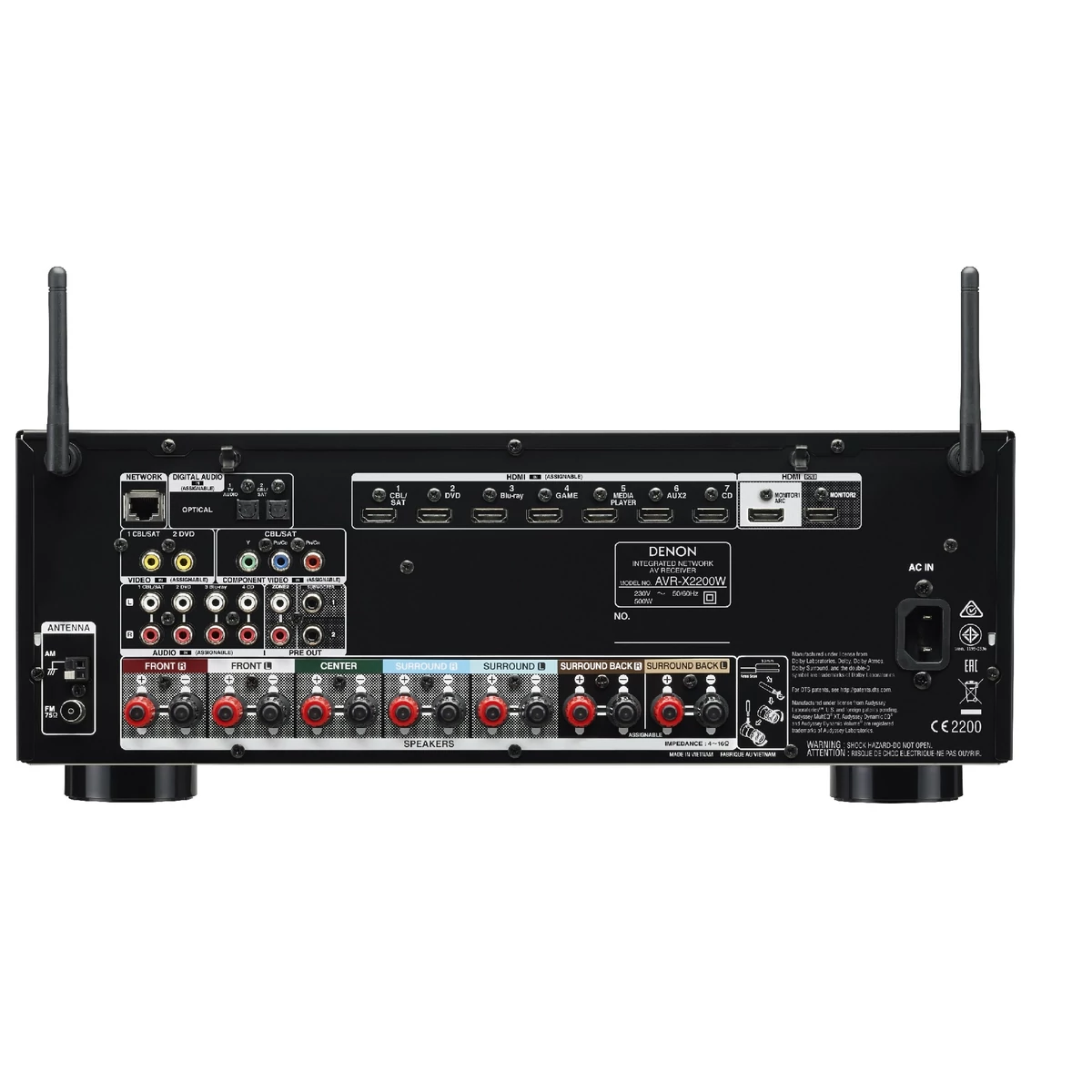 Denon AVR-X2200W 7.2 HD AV erősítő Dolby Atmos, DTS X hangzással
